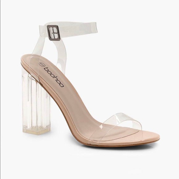 Boohoo barely there clear block heels - Picture 2 of 3